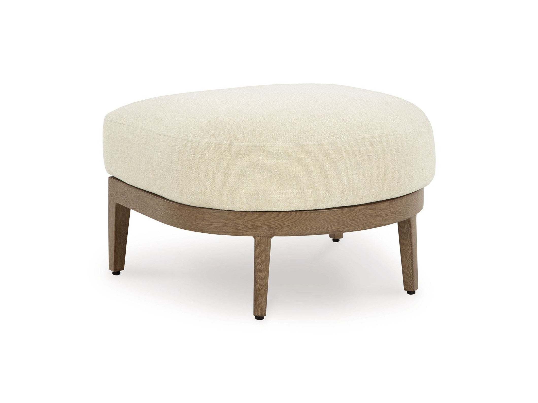 Serene Bay - Ottoman With Cushion - Dark Brown / White