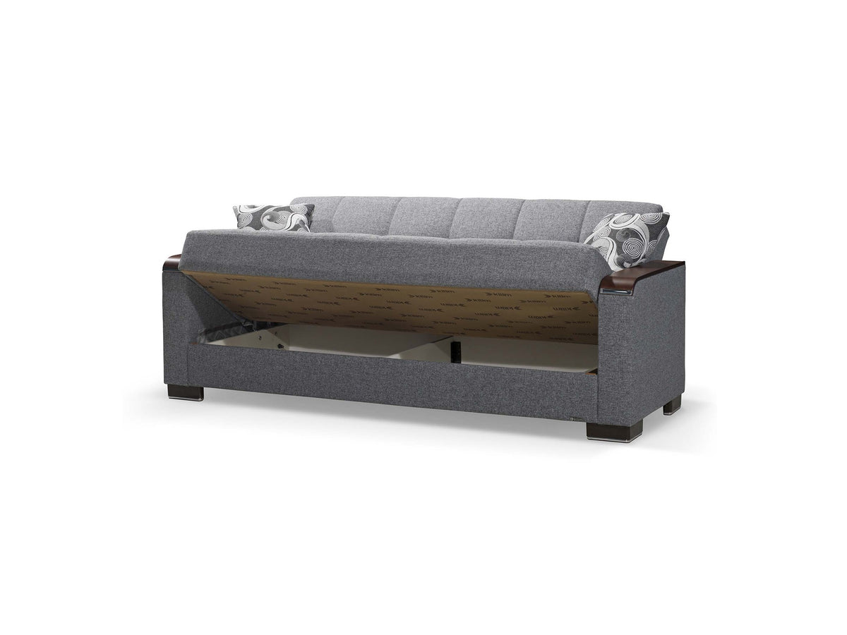 Ottomanson Armada X - Upholstered Convertible Wood Trimmed Sofabed With Storage - Polyester
