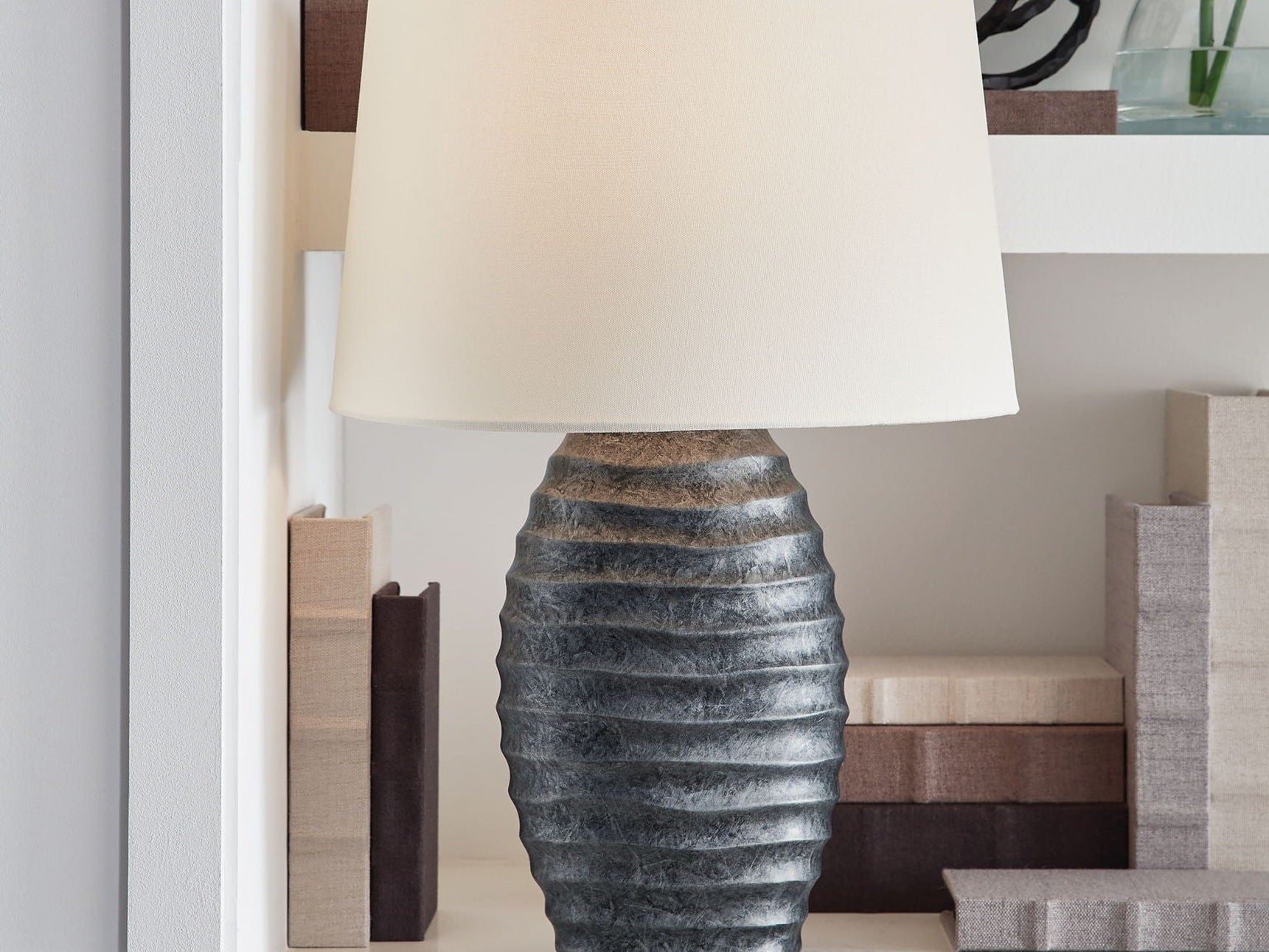 Caronick - Poly Table Lamp (Set of 2) - Antique Silver Finish