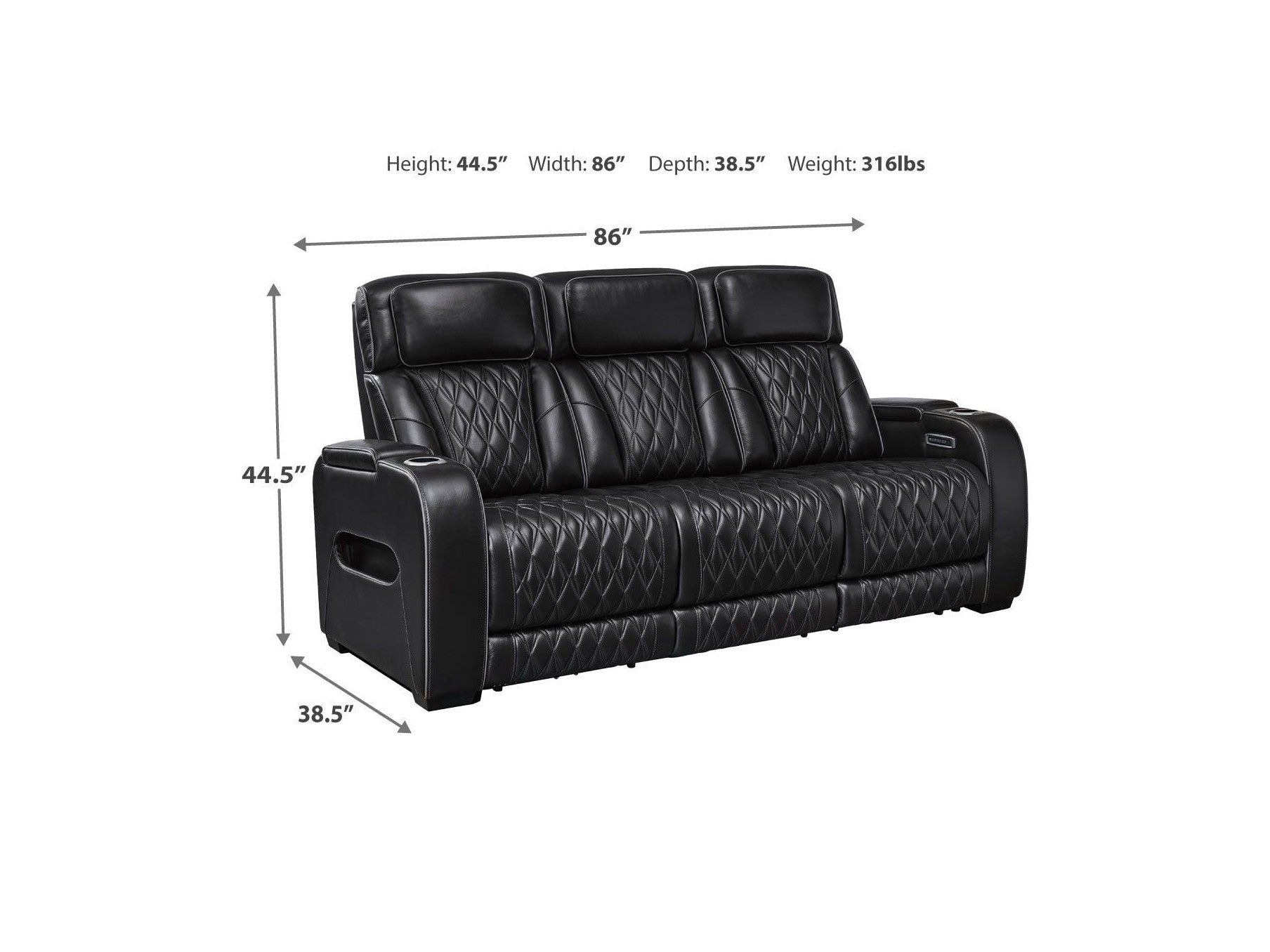 Boyington - Power Reclining Sofa With Adj Headrest