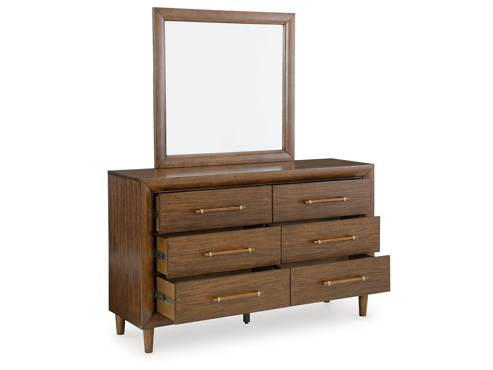 Lyncott - Dresser And Mirror - Brown