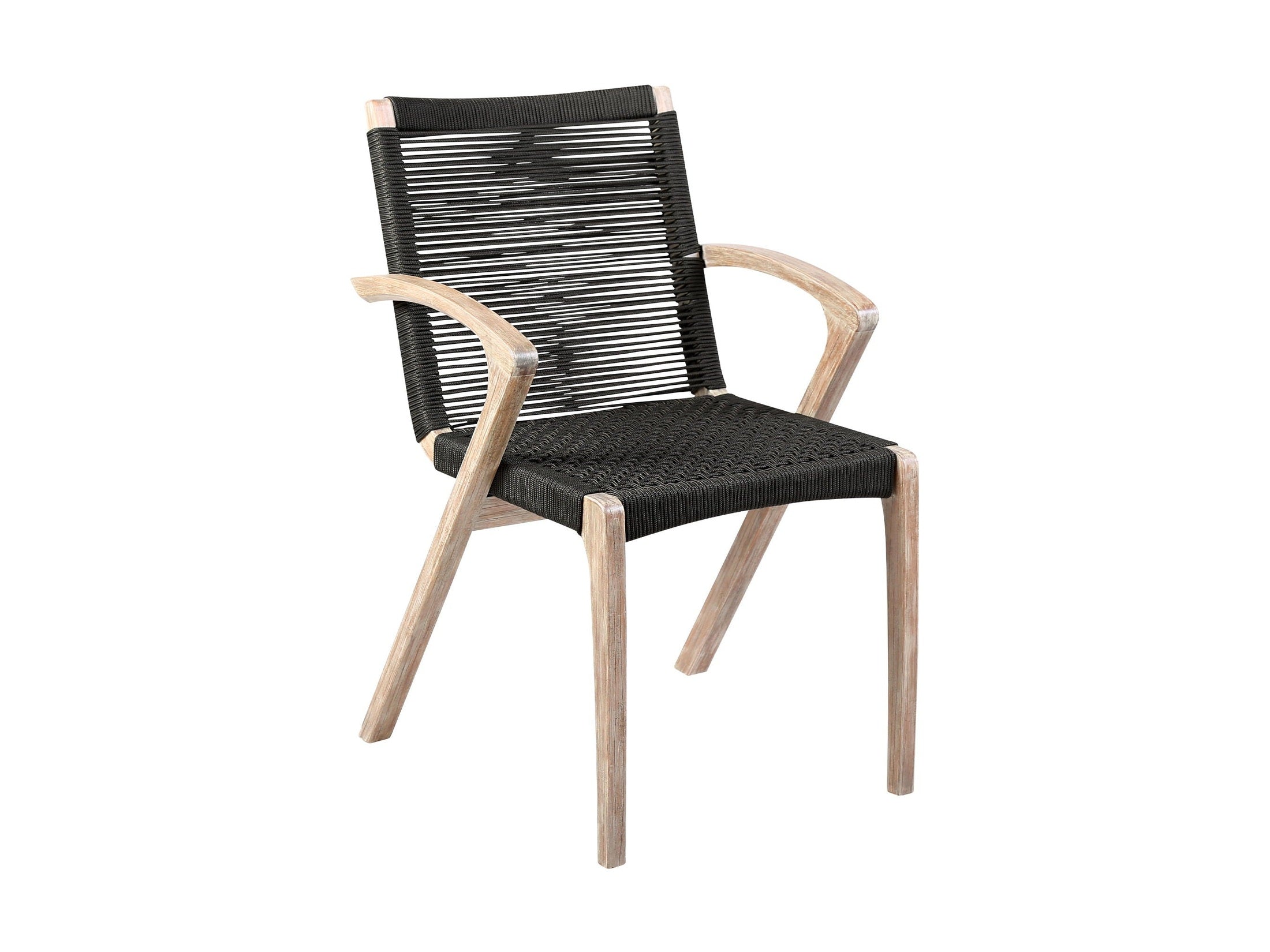 Nabila - Outdoor Wood And Rope Dining Chairs (Set of 2)