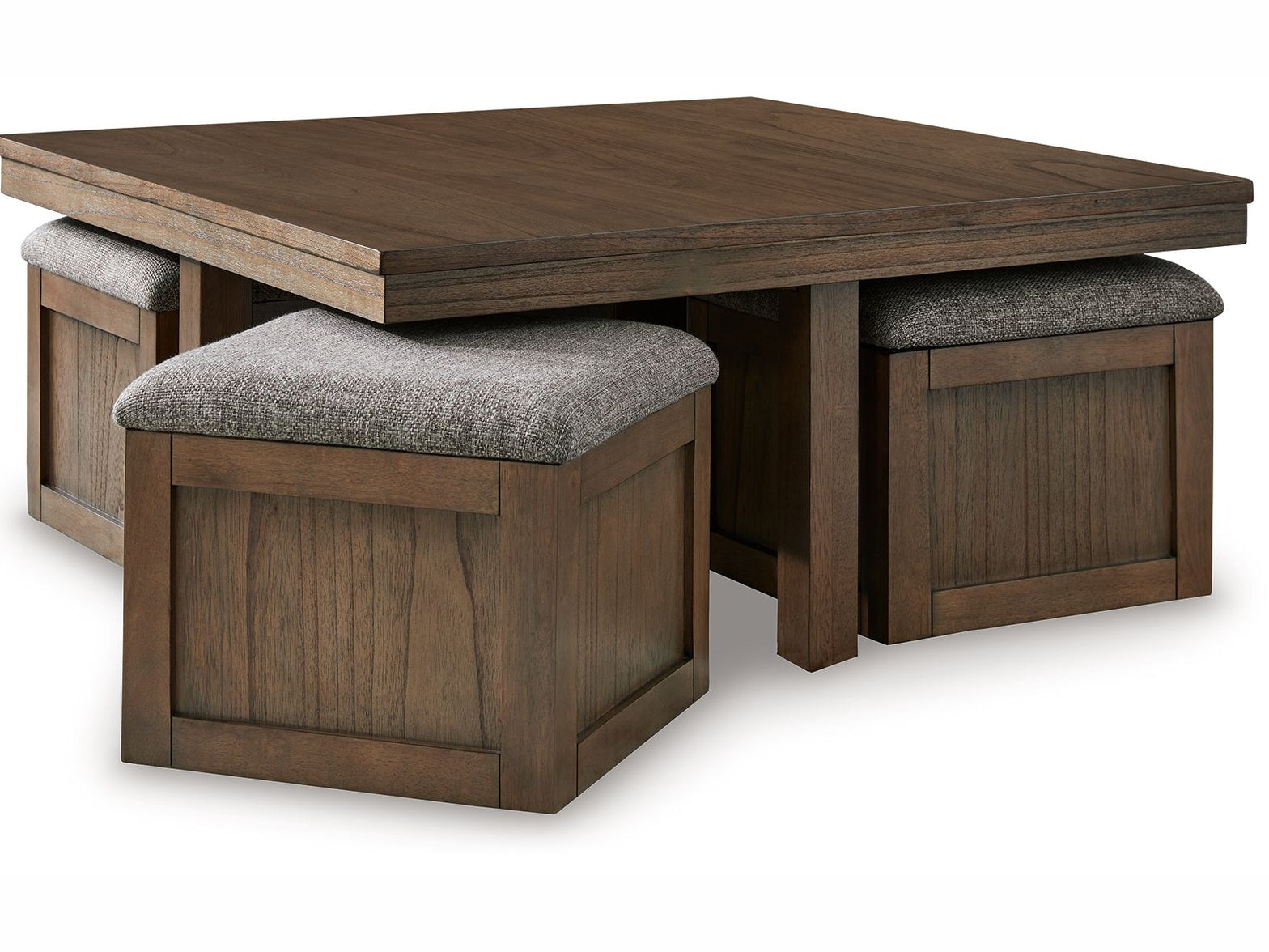 Boardernest - Cocktail Table With 4 Stools (Set of 5) - Brown