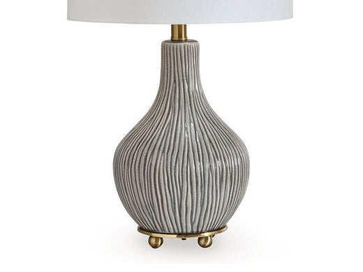 Judlen - Ceramic Table Lamp - Gray / Gold Finish