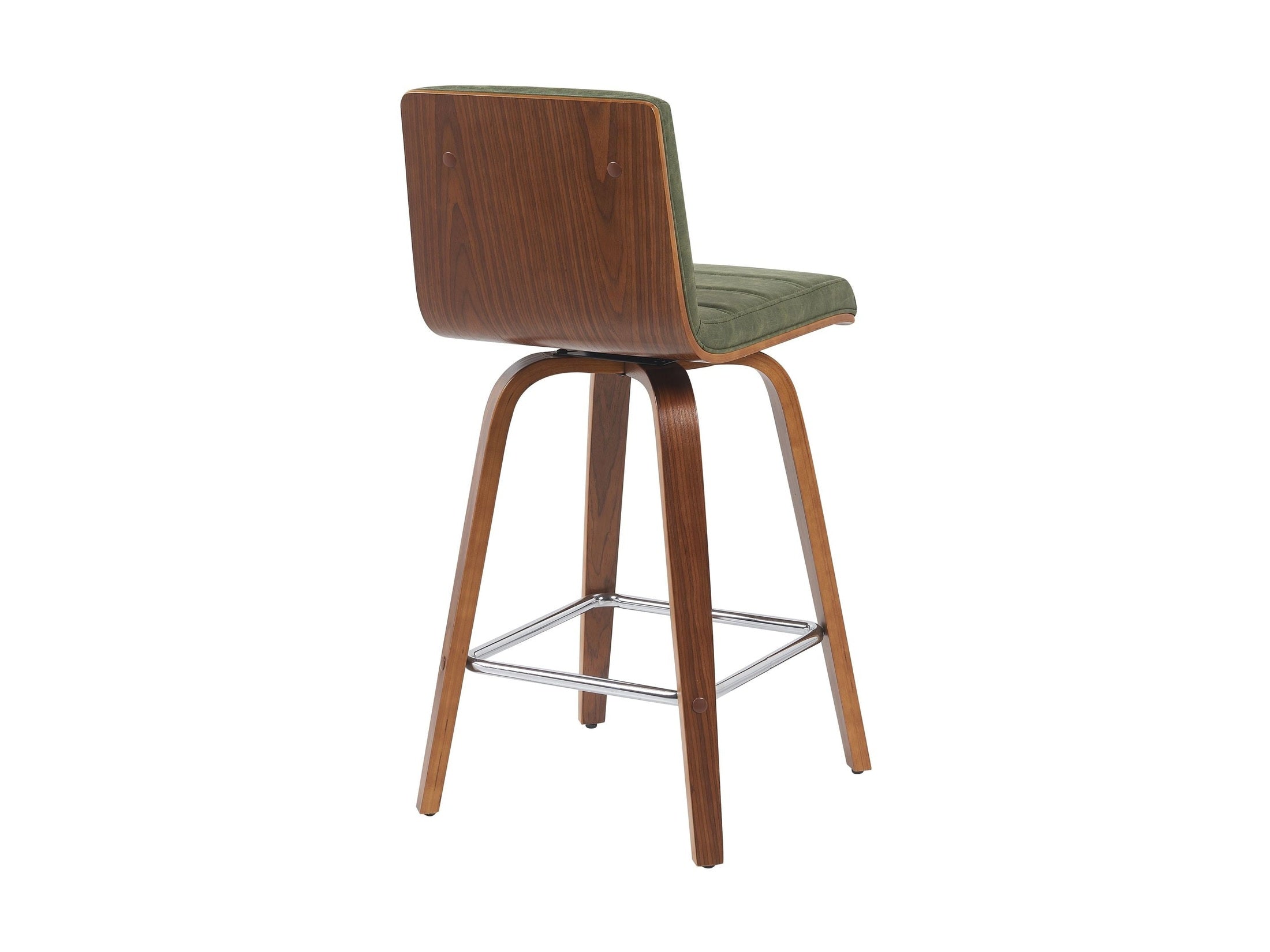 Vienna - Modern Counter Height Swivel Bar Stool - Walnut Finished Wood Frame