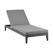 Menorca - Outdoor Patio Adjustable Chaise Lounge Chair In Aluminum With Gray Cushions
