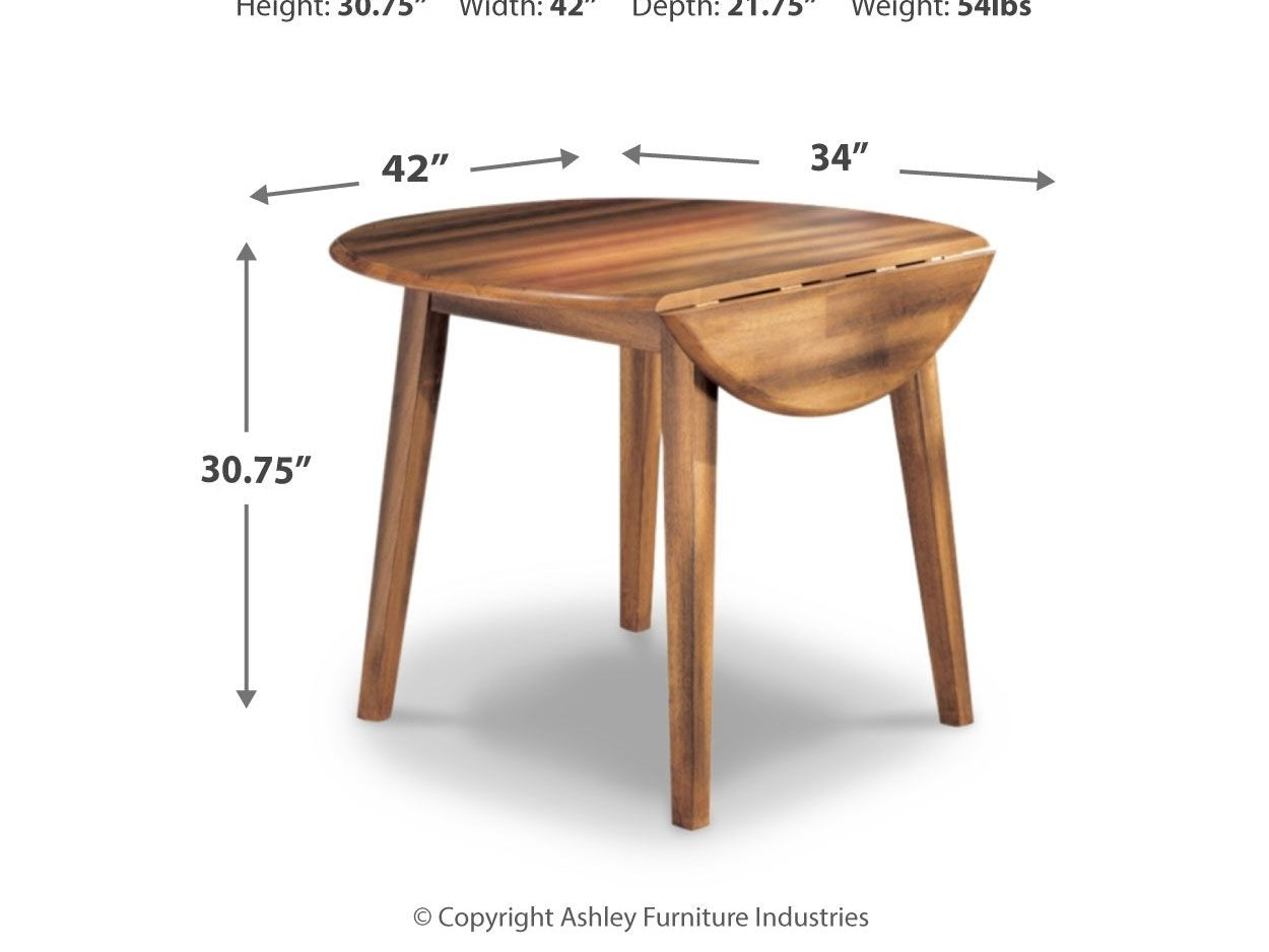 Berringer - Round DRM Drop Leaf Table - Rustic Brown
