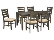 Rokane - Dining Room Table Set (Set of 7) - Brown