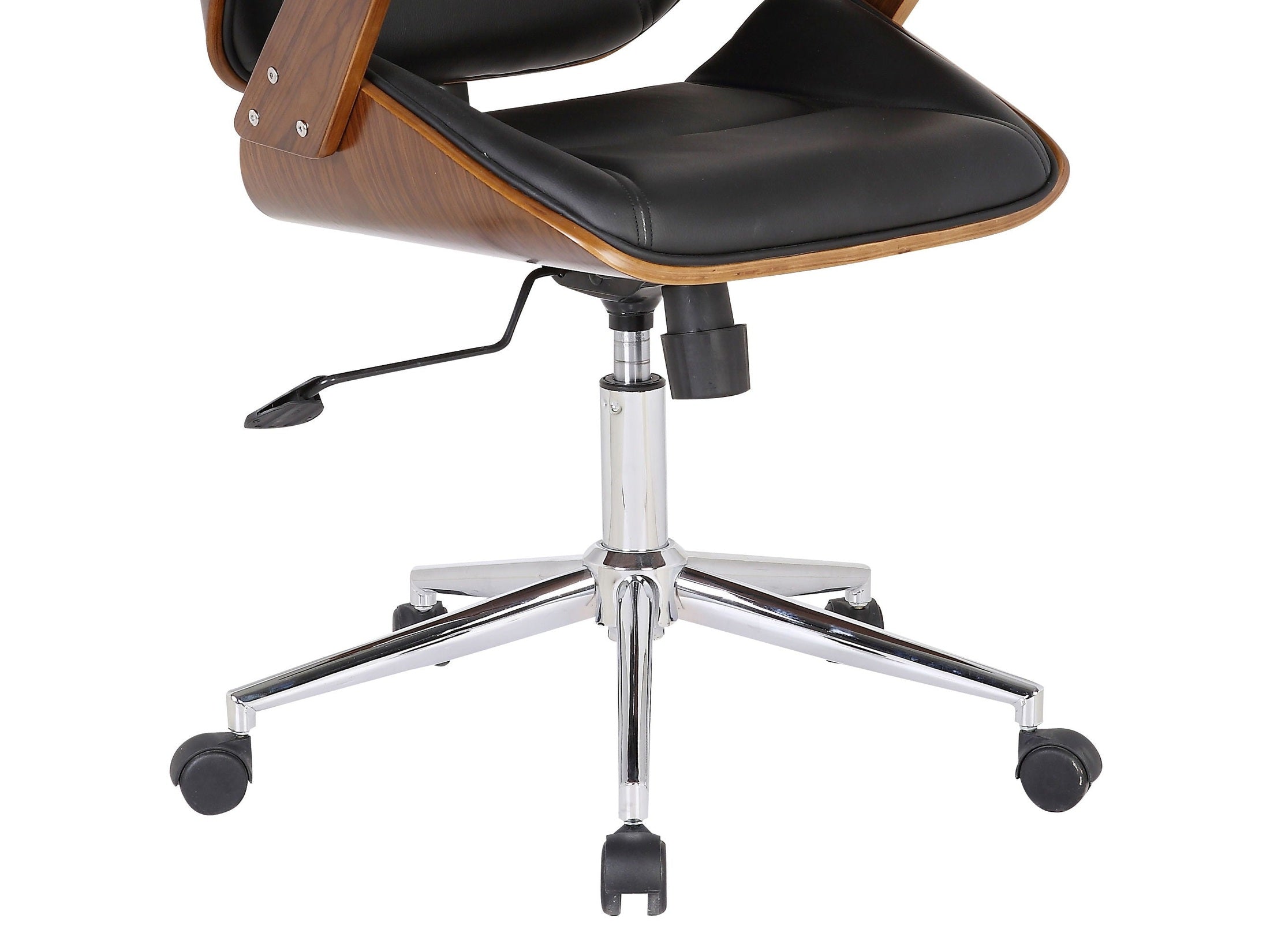 Century - Office Chair Veneer Back With Multifunctional Mechanism - Black / Walnut