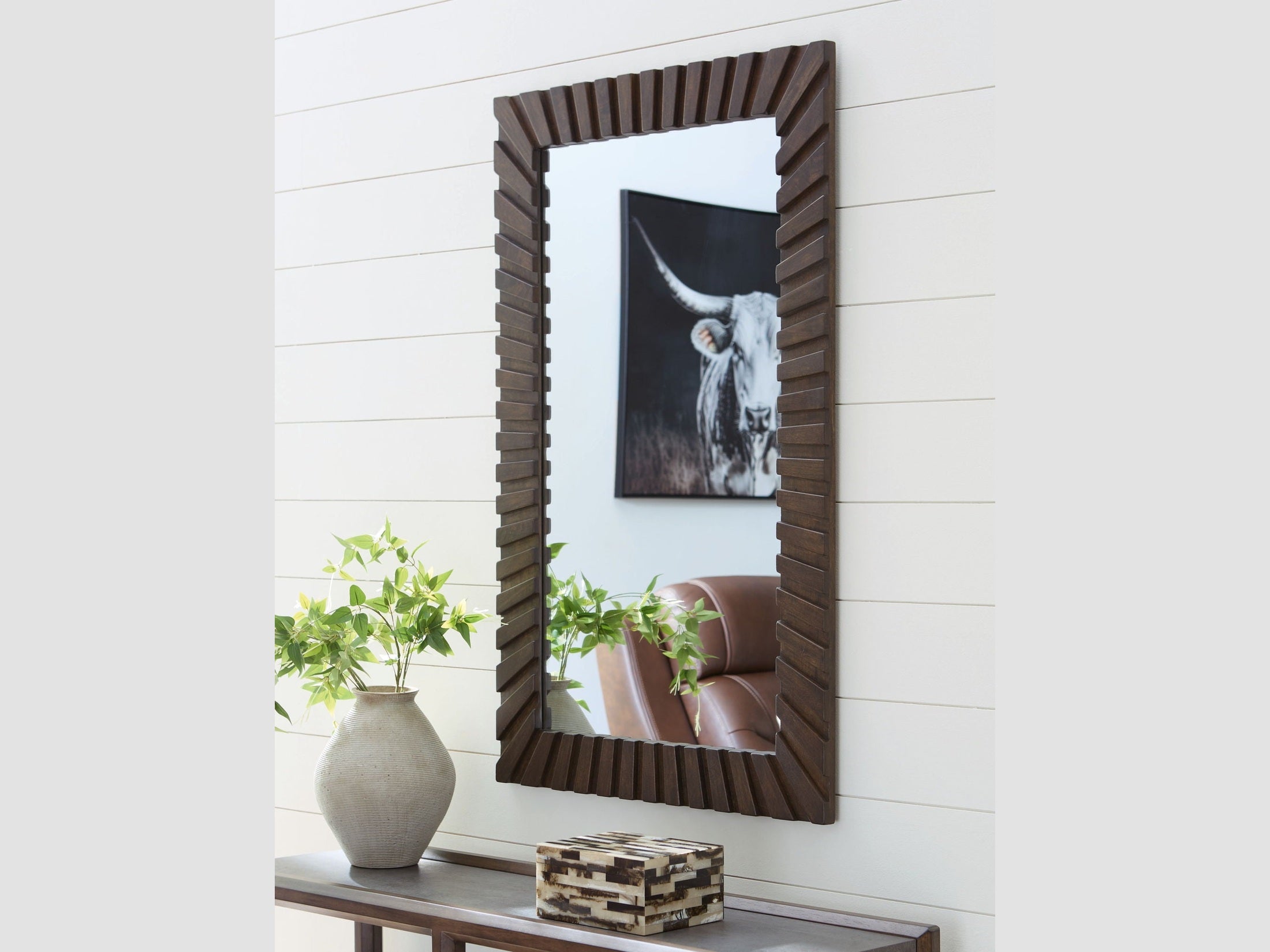 Advin - Accent Mirror - Dark Brown