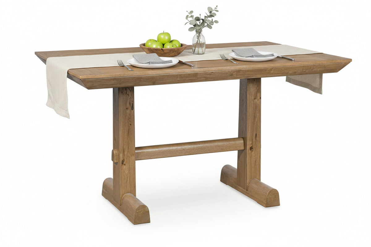 Wooden table with a white background