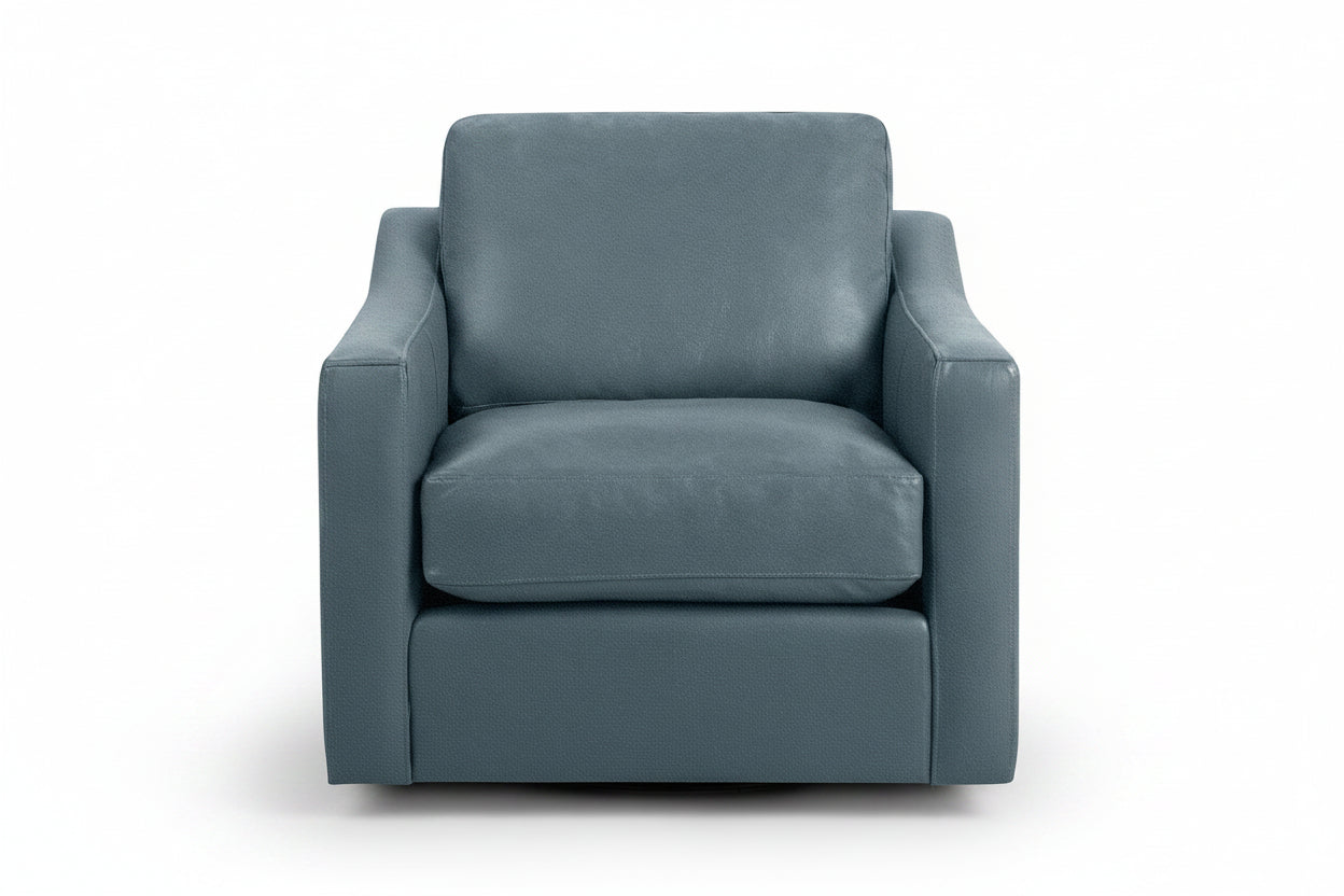 Blue armchair on a white background