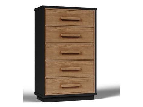 Kozmour - Five Drawer Chest - Black / Brown