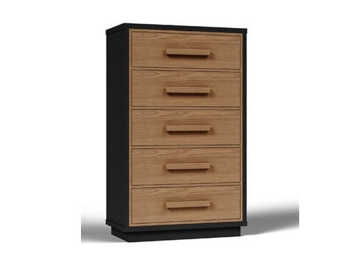 Kozmour - Five Drawer Chest - Black / Brown