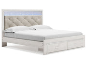 Altyra - King Upholstered Storage Bed - White