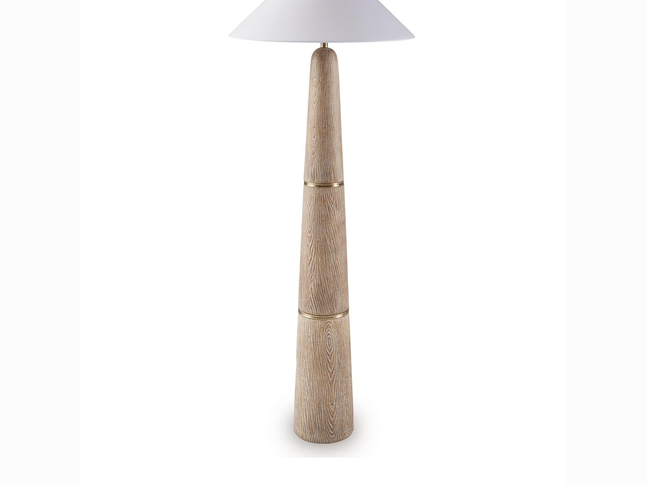 Gasparleigh - Poly Floor Lamp - Brown / Gold Finish