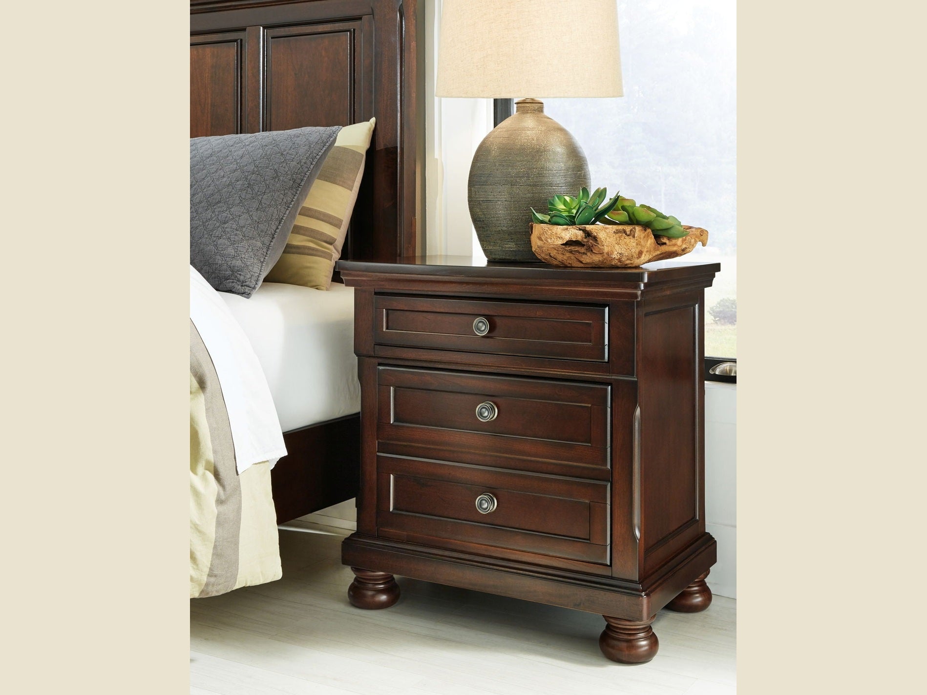 Porter - Two Drawer Night Stand - Dark Brown