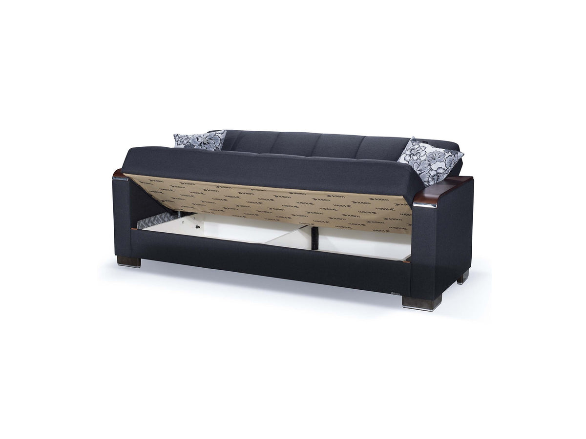 Ottomanson Armada X - Upholstered Convertible Wood Trimmed Sofabed With Storage - Polyester