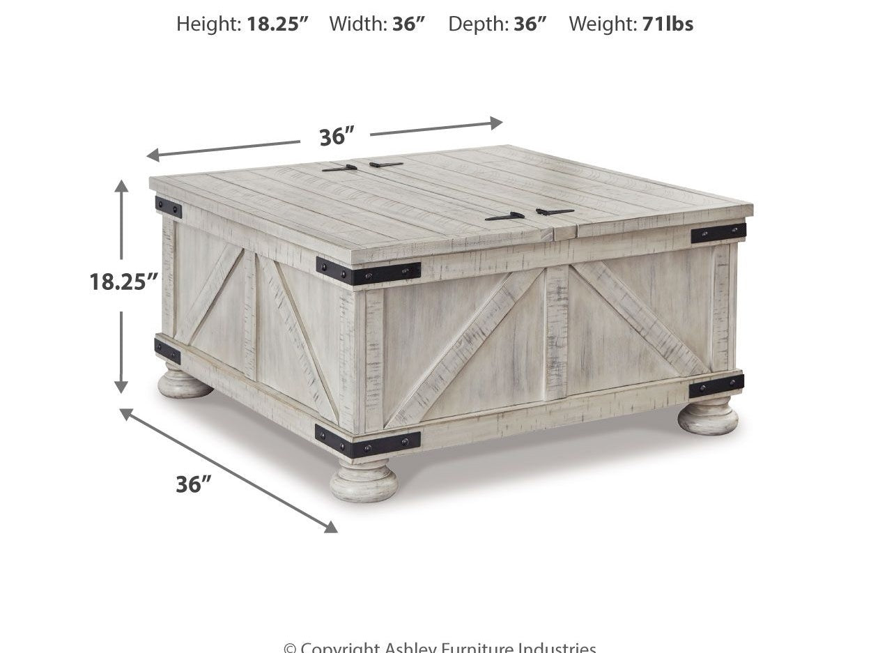 Carynhurst - Cocktail Table with Storage - Whitewash