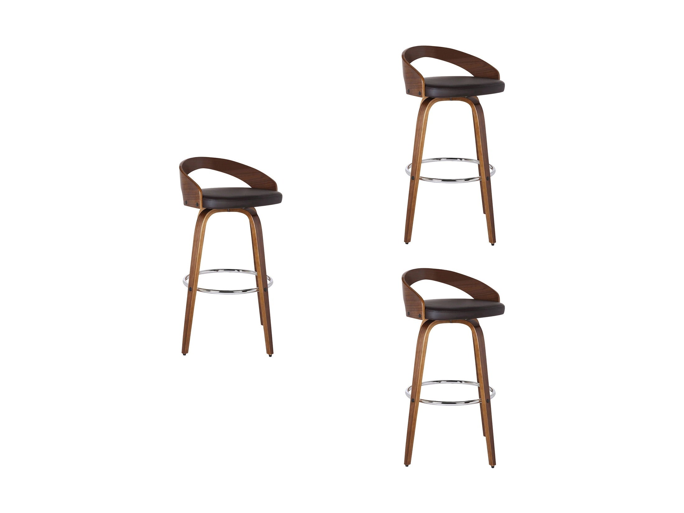 Sonia - 26" Counter Height Swivel Bar Stool - Walnut Wood