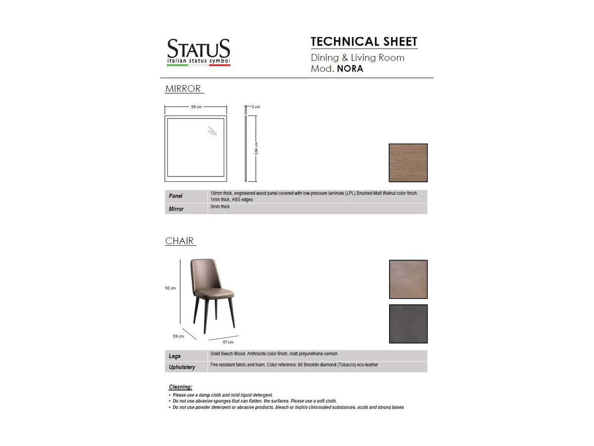 Nora - Leather Chair - Dark Brown
