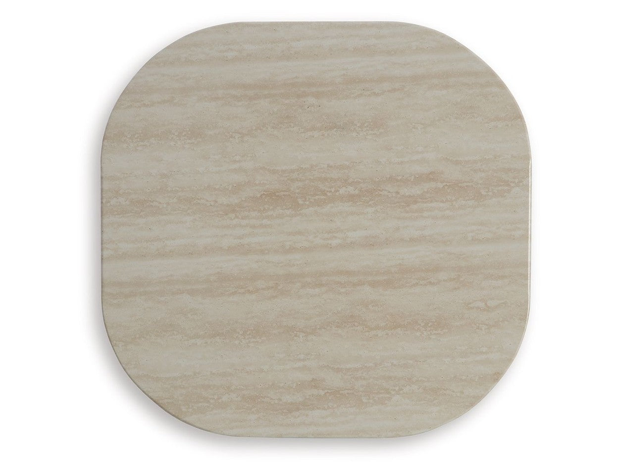 Kimora - Square End Table - Beige / Dark Brown