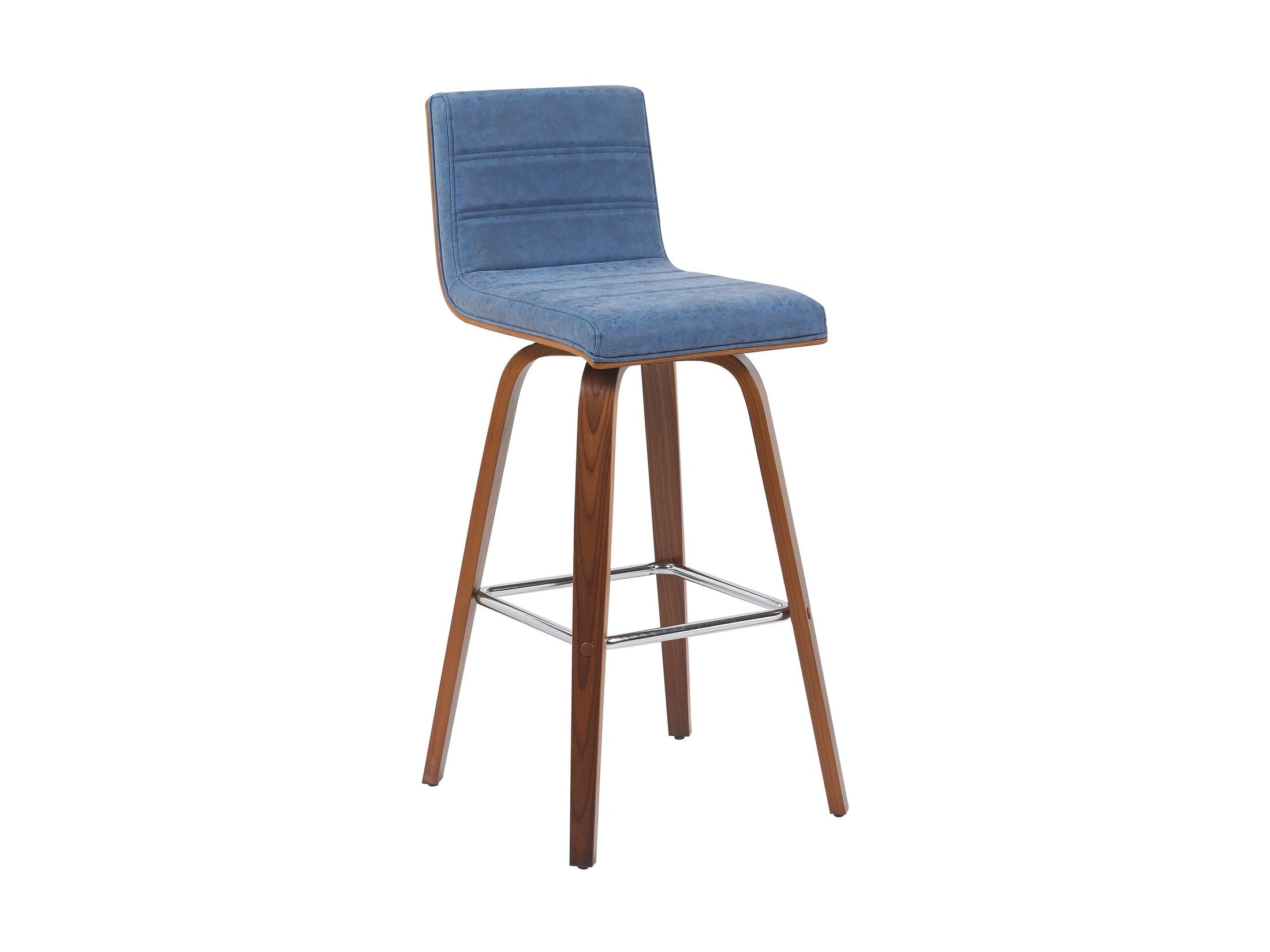 Vienna - Modern Swivel Bar Height Stool - Walnut Finished Wood Frame
