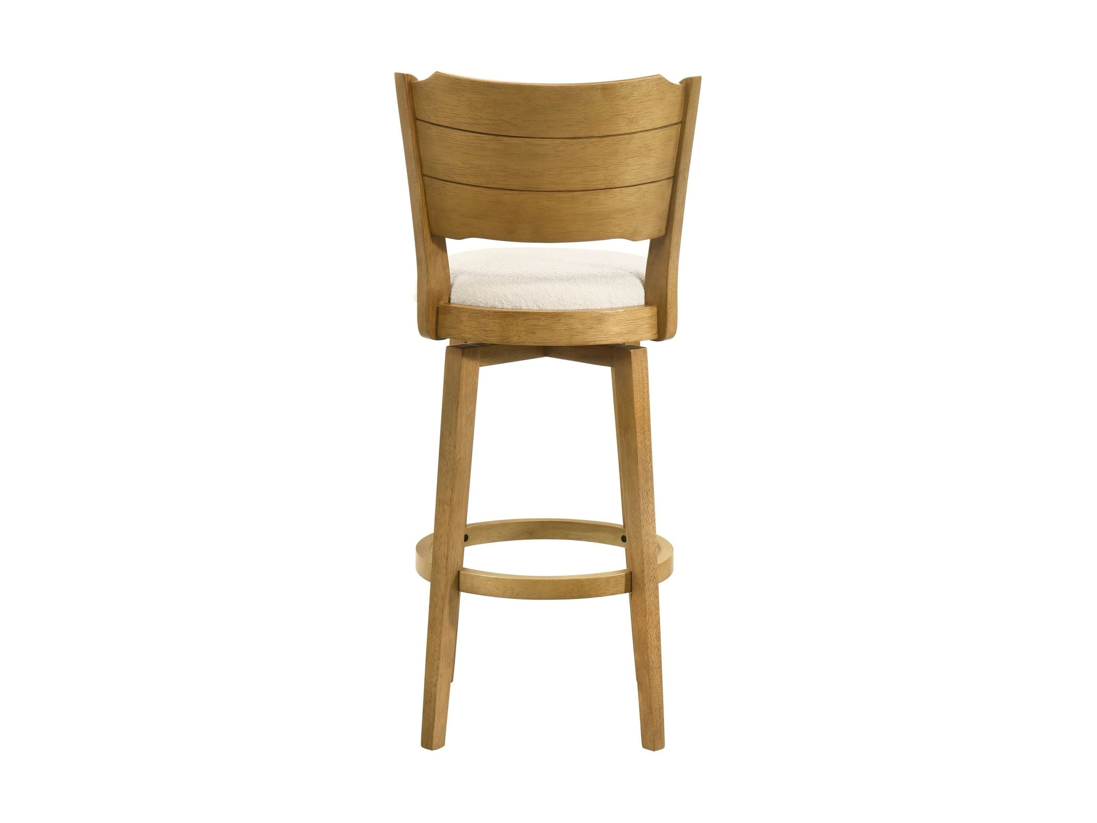Winsley - Coastal Modern Swivel Wood Bar Height Kitchen Bar Stool