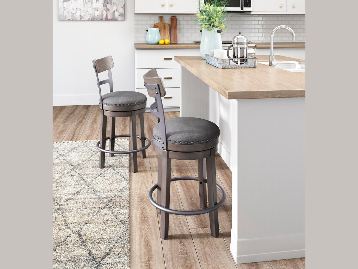Caitbrook - UPH Swivel Barstool - Gray