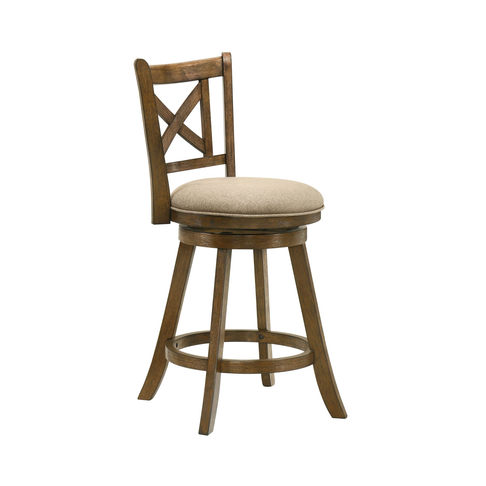 Kodi - Modern Farmhouse Swivel Wood Counter Height Kitchen Bar Stool