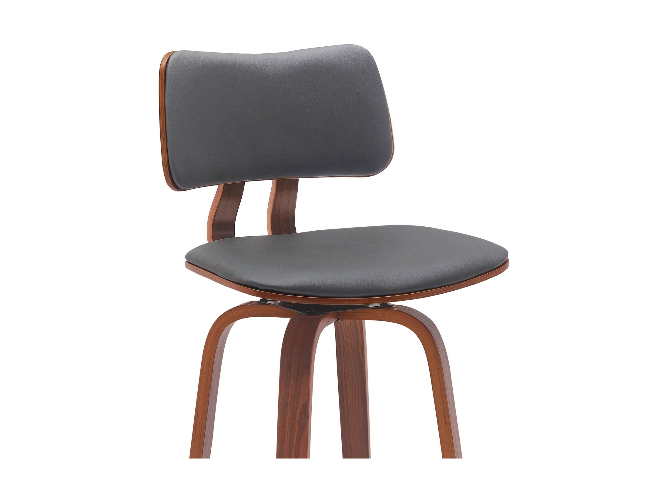 Pico - Swivel Walnut Wood Faux Leather Stool