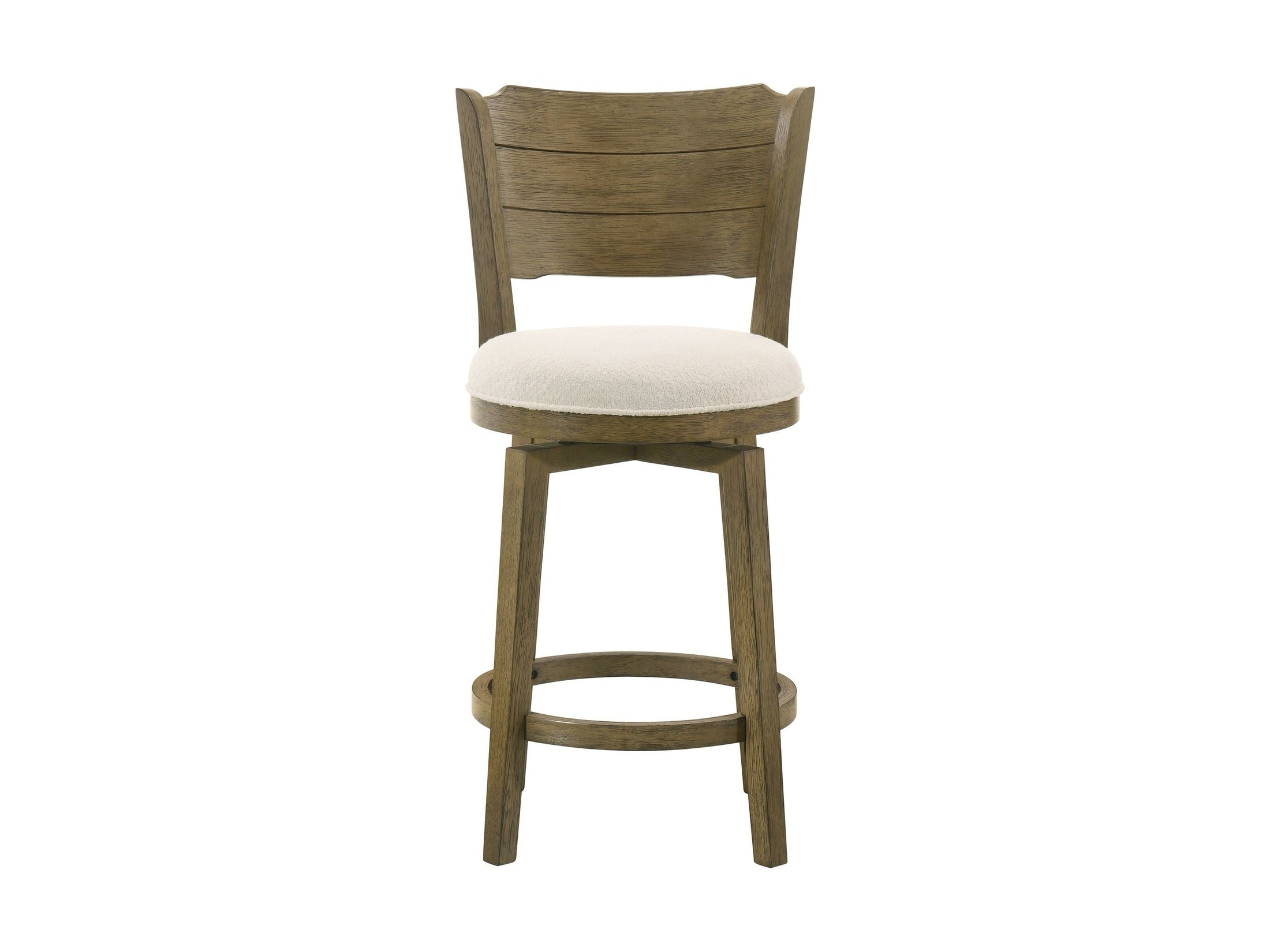Winsley - Coastal Modern Swivel Wood Counter Height Kitchen Bar Stool