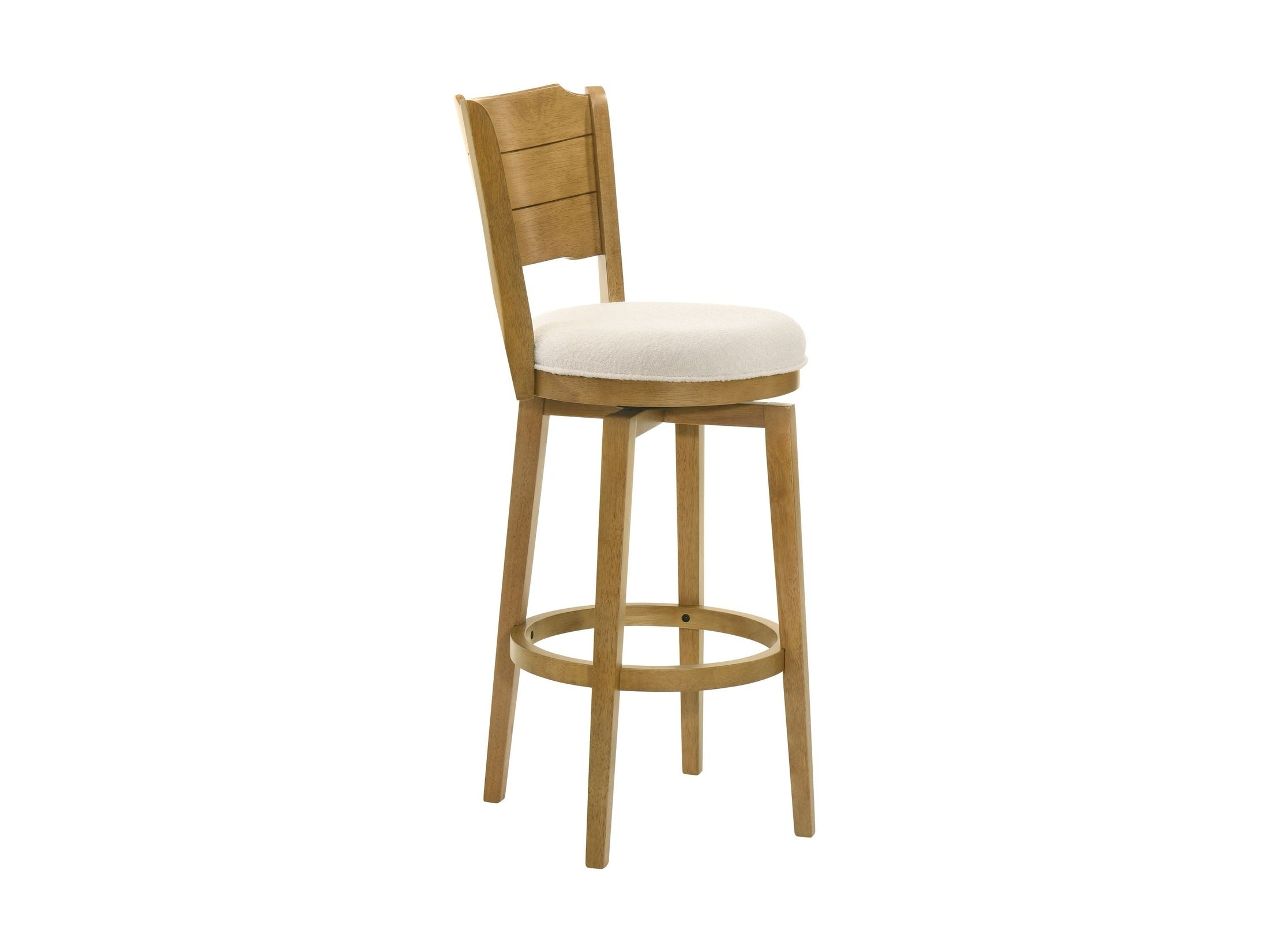 Winsley - Coastal Modern Swivel Wood Bar Height Kitchen Bar Stool