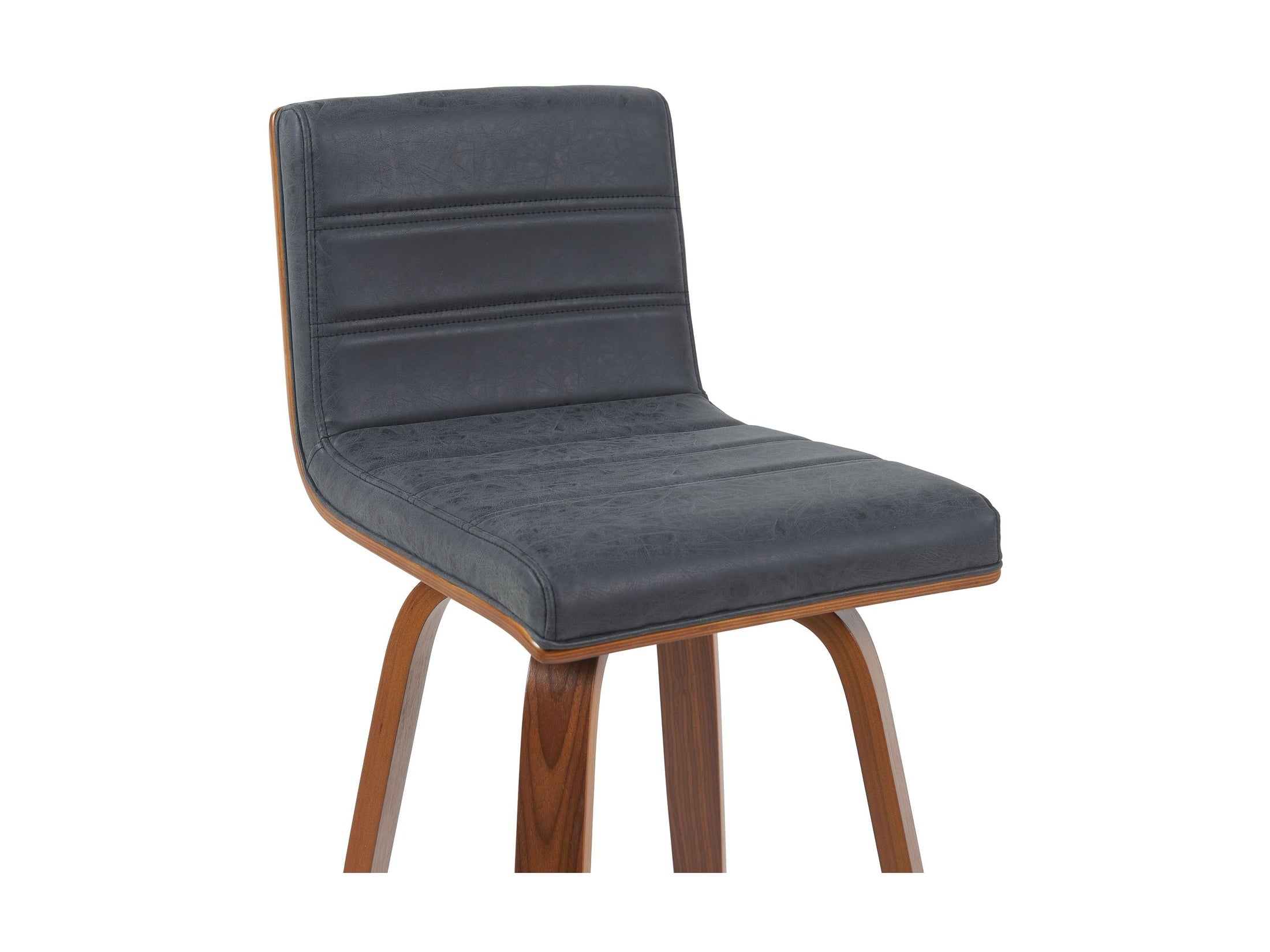 Vienna - Modern Swivel Bar Height Stool - Walnut Finished Wood Frame
