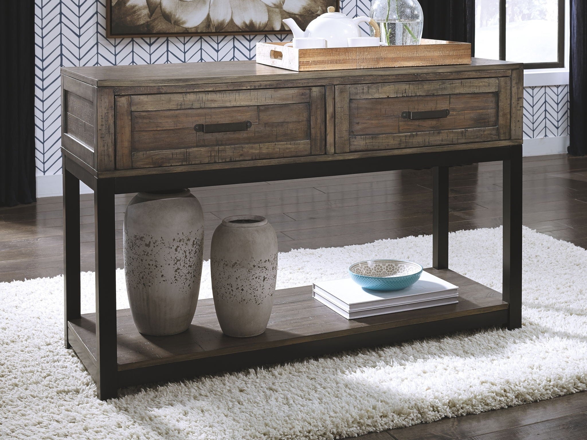 Johurst - Sofa Table - Grayish Brown