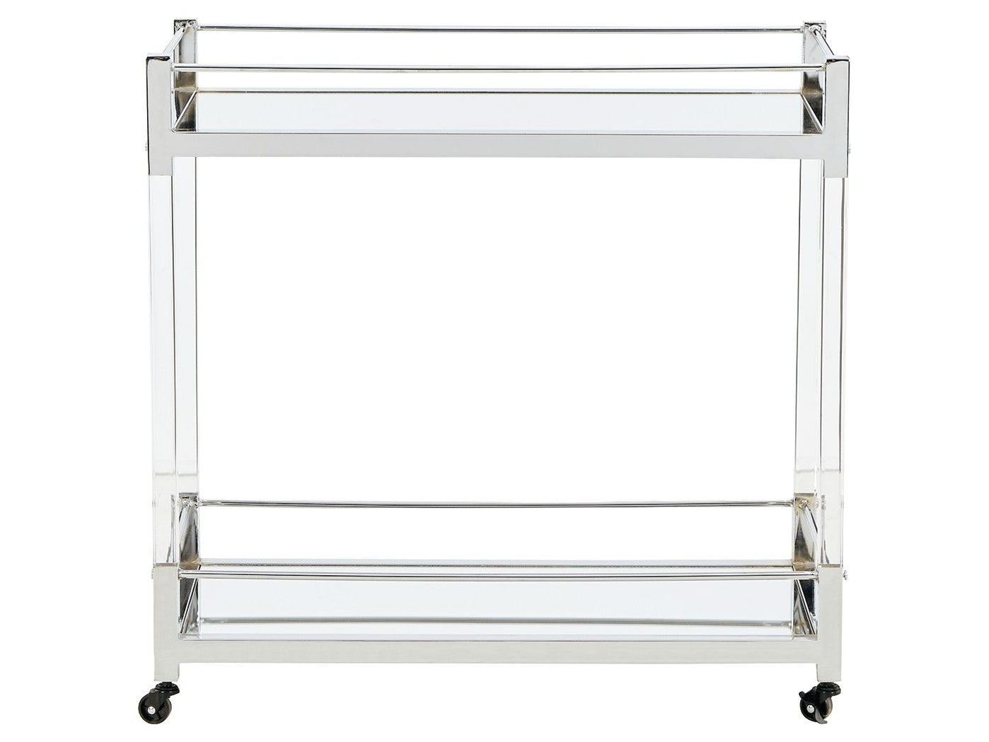 Chaseton - Bar Cart - Clear / Silver Finish