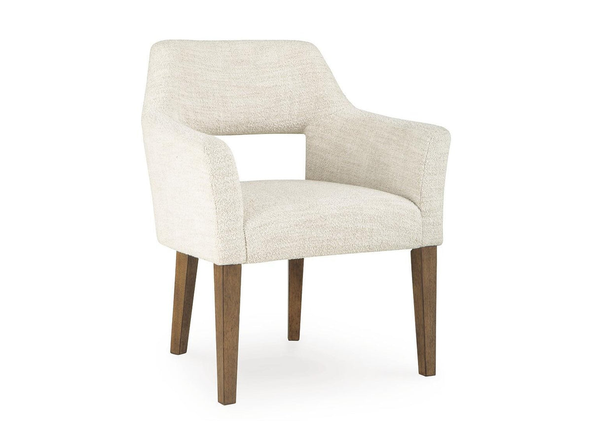 Marxmore - Dining Upholstered Arm Chair (Set of 2) - Beige / Brown