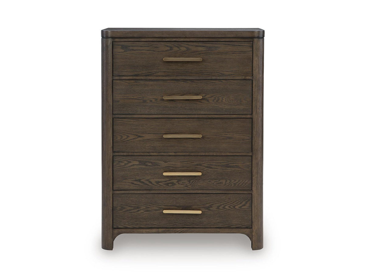 Radkin - Five Drawer Chest - Burnished Brown