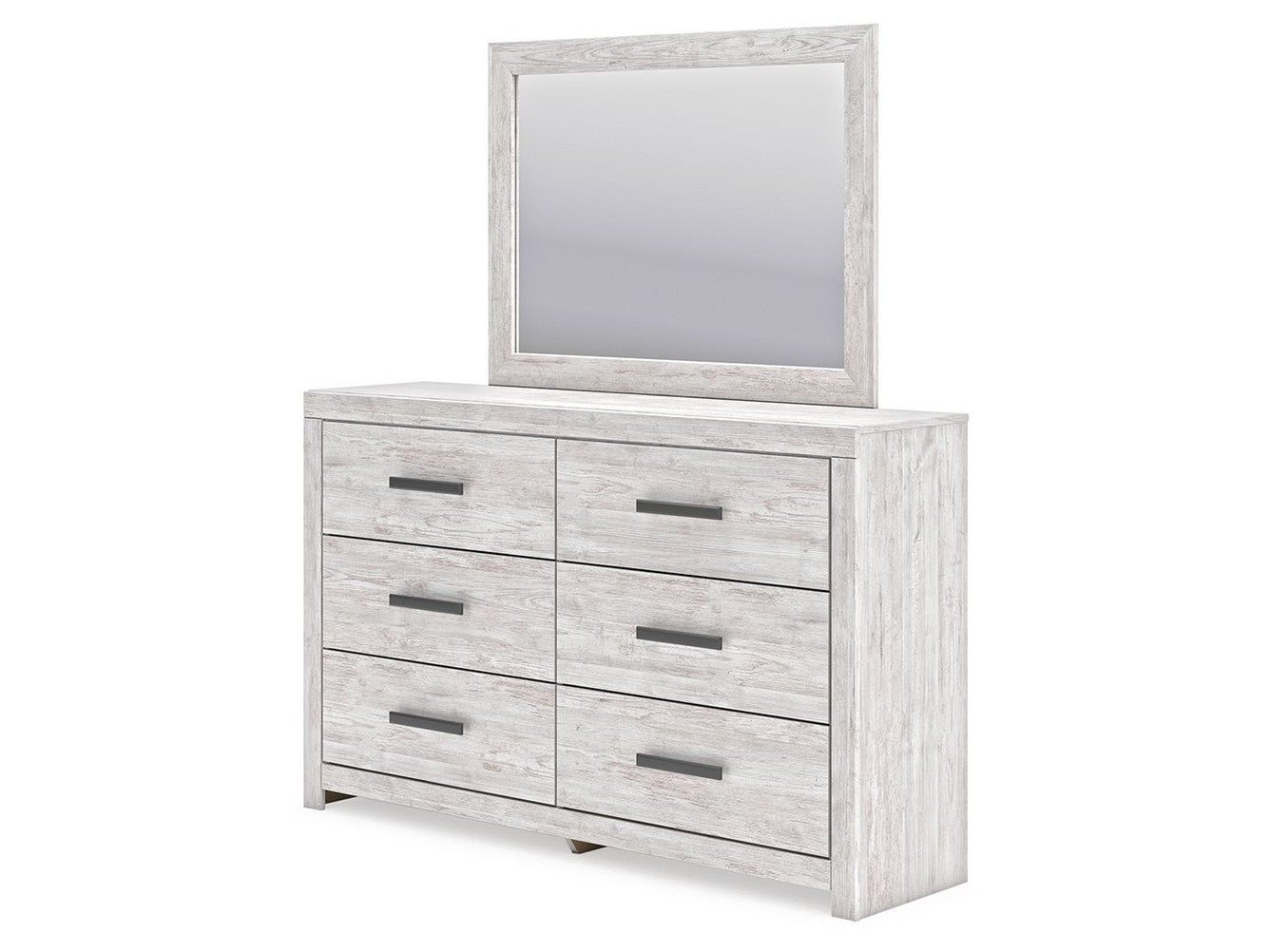 Cayboni - Dresser And Mirror - Whitewash