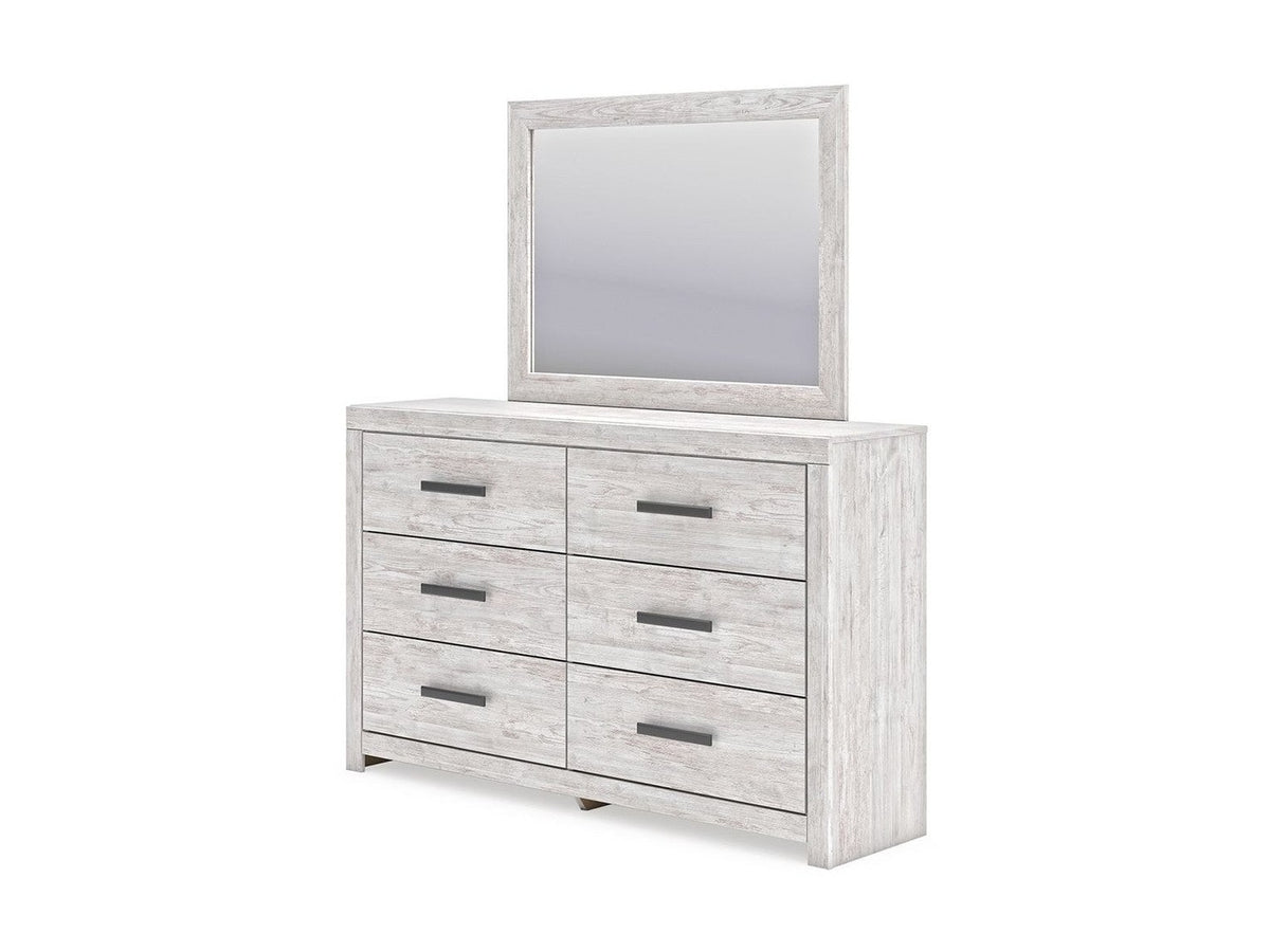 Cayboni - Dresser And Mirror - Whitewash