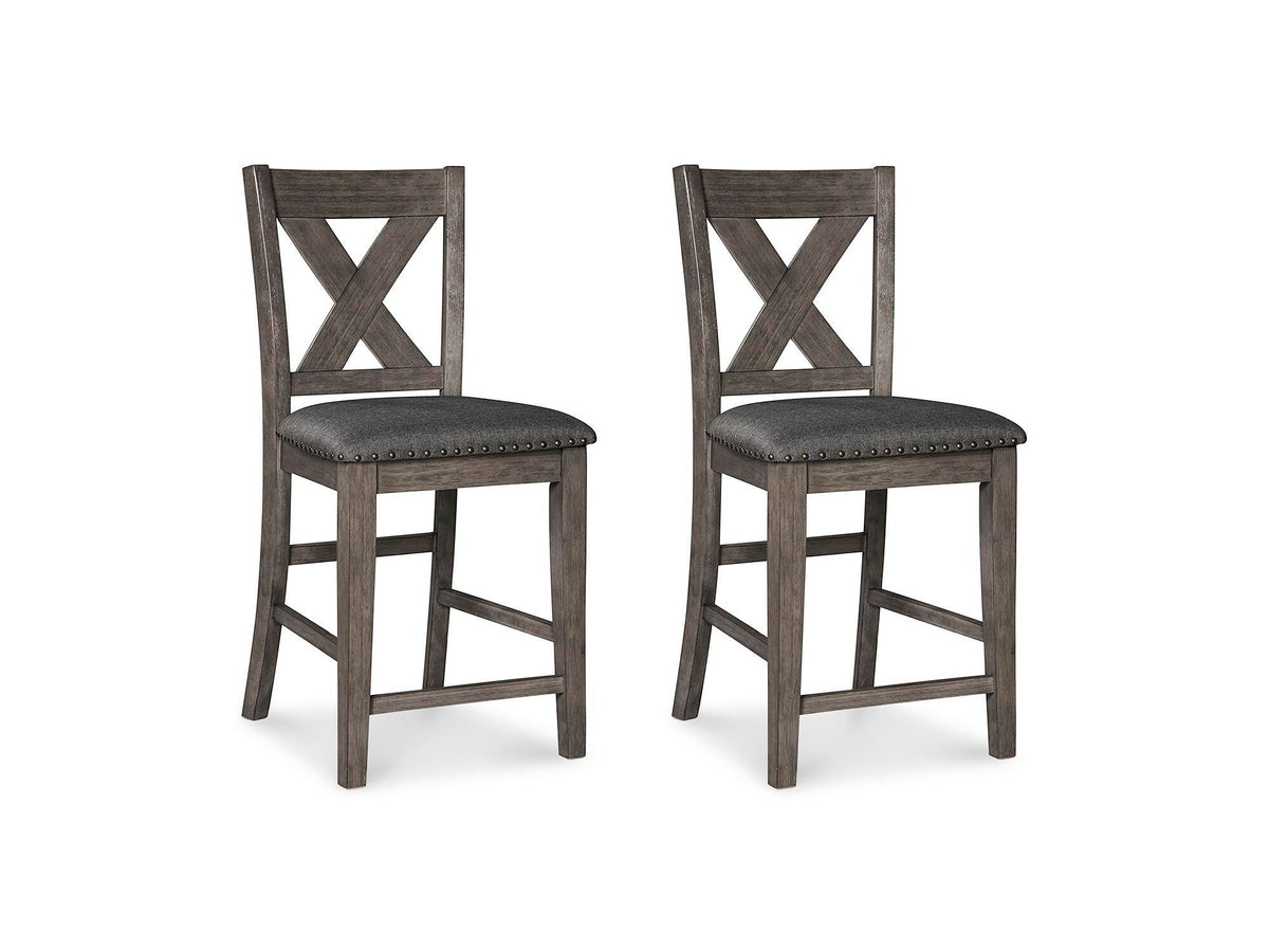 Caitbrook - Upholstered Barstool (Set of 2) - Gray