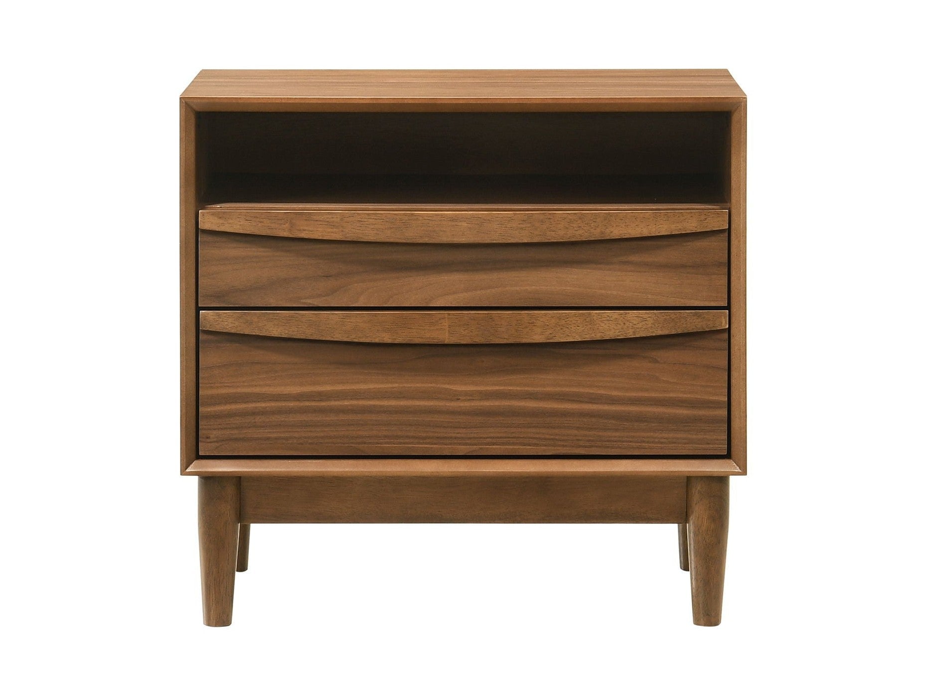Artemio - 2 Drawer Wooden Nightstand With Shelf