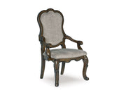 Maylee - Dining Upholstered Arm Chair (Set of 2) - Dark Brown