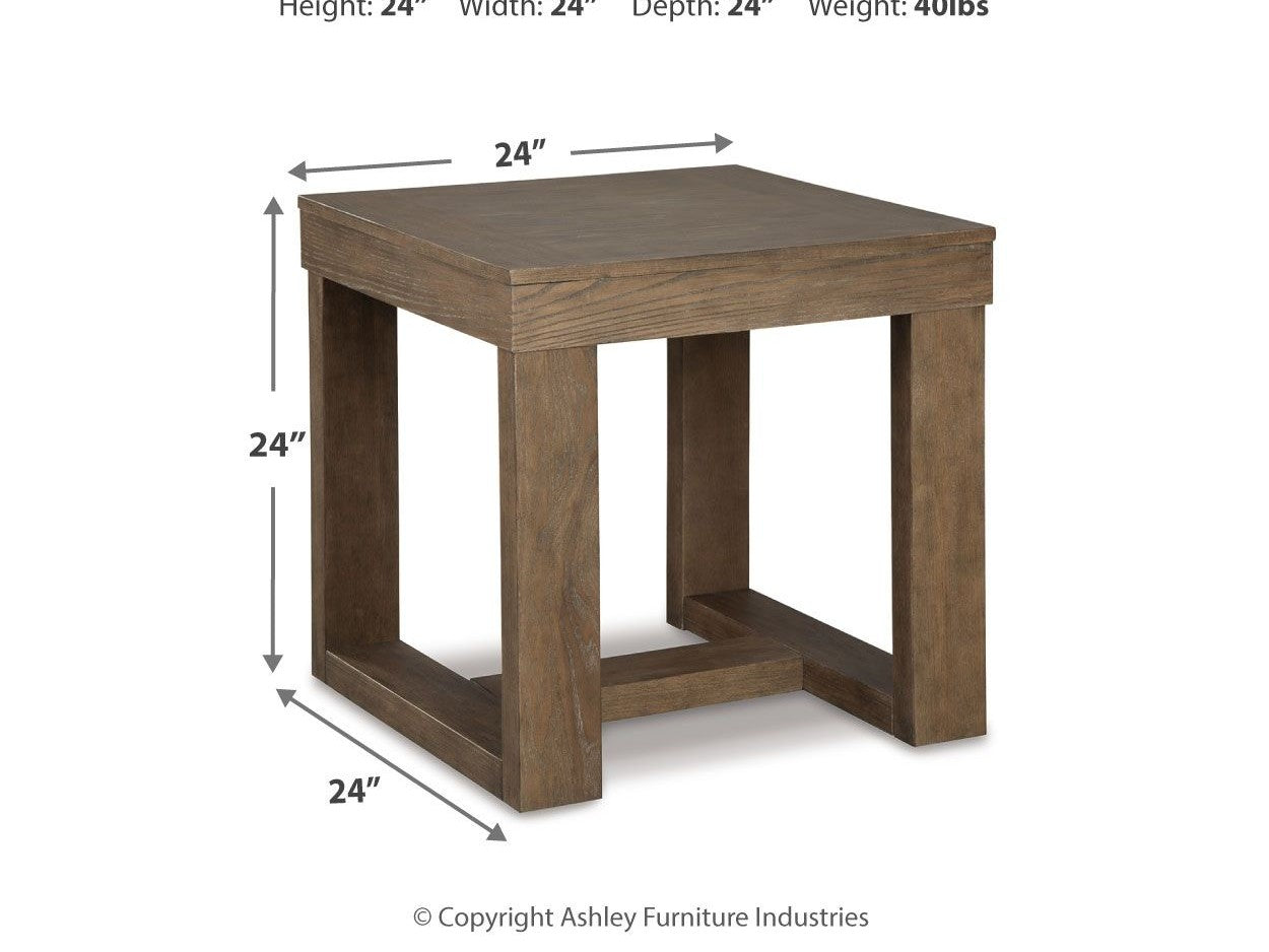 Cariton - Square End Table - Gray