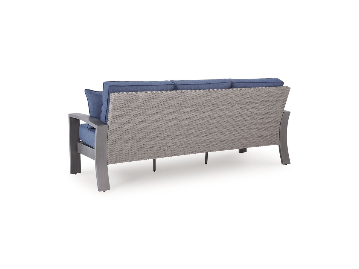 Half Moon Beach - Sofa With Cushion - Blue / Gray