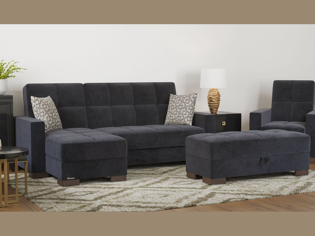 Ottomanson Armada - Upholstered Convertible Chaise Lounge With Storage - Microfiber