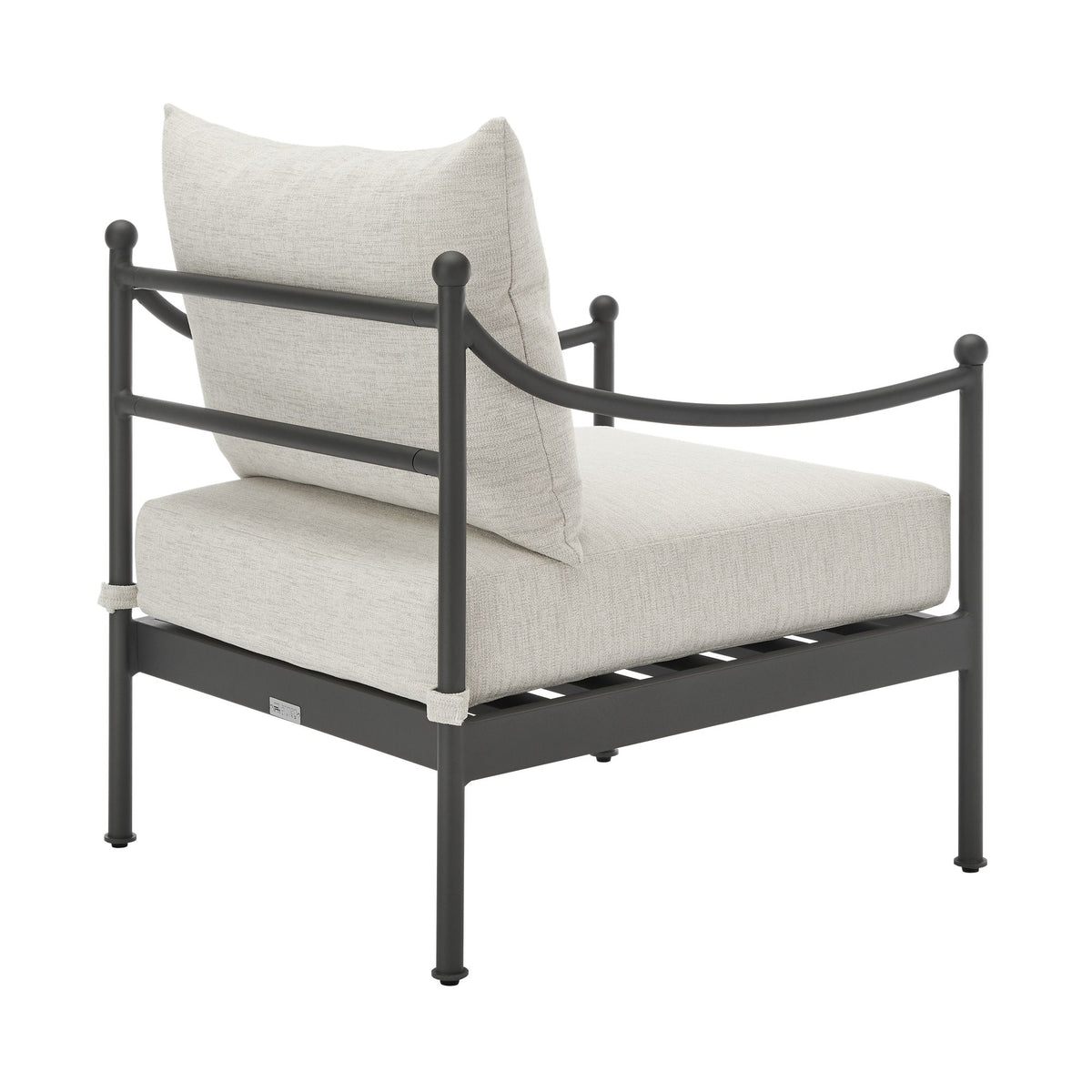 Leni - Outdoor Club Chair With Cushions And Powder Coated Aluminum Frame - Moonveil / Warm Gray