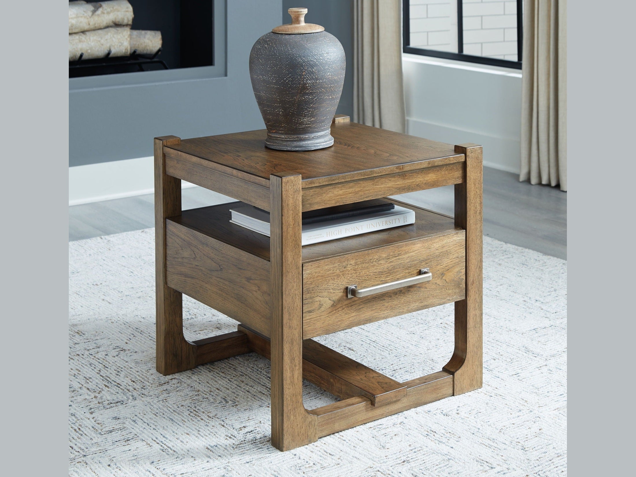 Cabalynn - Square End Table - Light Brown