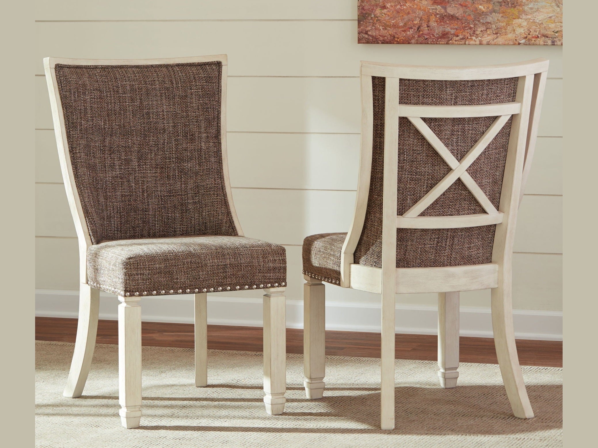Bolanburg - Dining UPH Side Chair (Set of 2) - Lattice Back - Brown / Beige