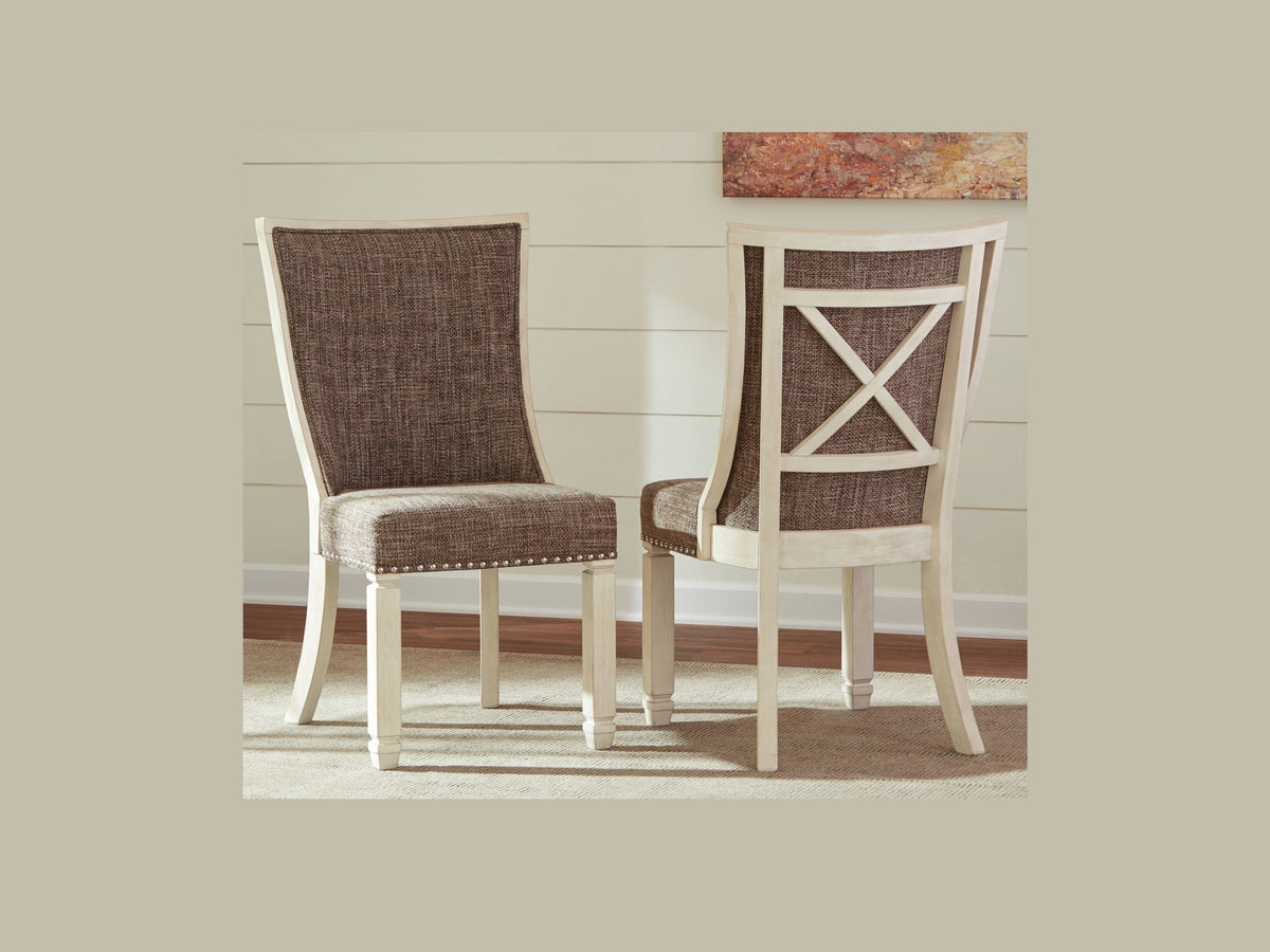 Bolanburg - Dining UPH Side Chair (Set of 2) - Lattice Back - Brown / Beige